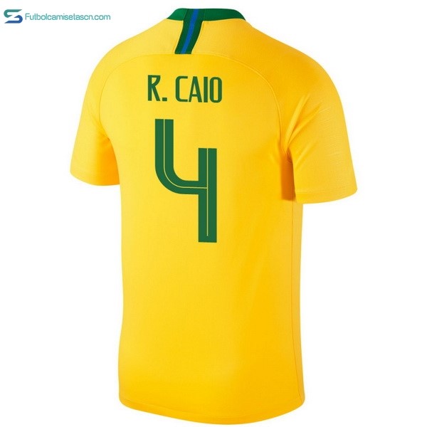 Camiseta Brasil 1ª R.Caio 2018 Amarillo